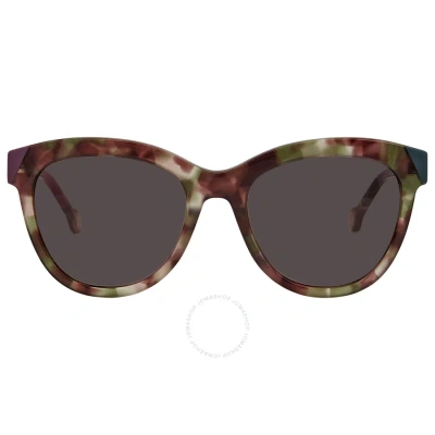 Carolina Herrera Smoke Grey Cat Eye Ladies Sunglasses She743 07d7 52 In Green / Grey