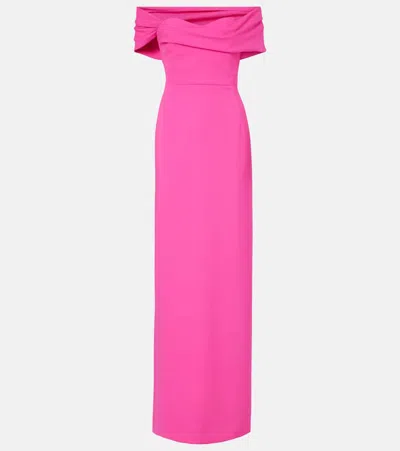 Carolina Herrera Sofia Crêpe Bustier Gown In Pink