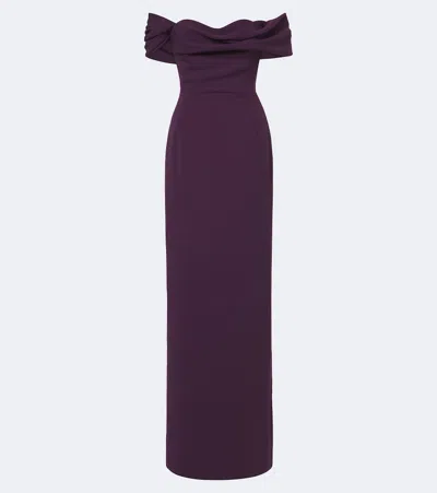 Carolina Herrera Sofia Crêpe Gown In Purple