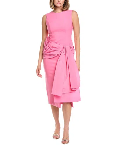 Carolina Herrera Solid Silk-blend Column Dress In Pink