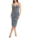 Carolina Herrera Floral Cotton-blend Midi Dress In Multi