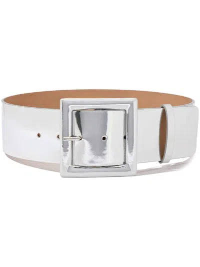 Carolina Herrera Spazzolato Icon Belt In Silver