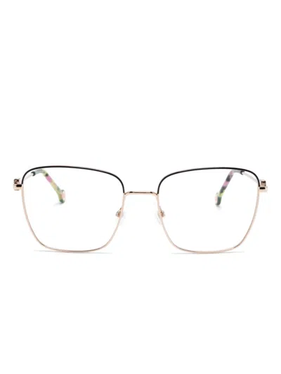 Carolina Herrera Square-frame Glasses In 金色