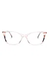 Carolina Herrera Logo-engraved Rectangle-frame Glasses In 粉色