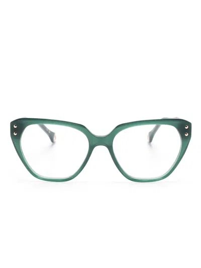 Carolina Herrera Square-frame Glasses In 绿色