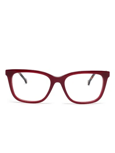 Carolina Herrera Square-frame Glasses In Red