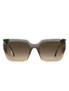 Carolina Herrera Square-frame Gradient-lenses Sunglasses In Multi