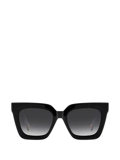 Carolina Herrera Square-frame Logo Glassses In Black