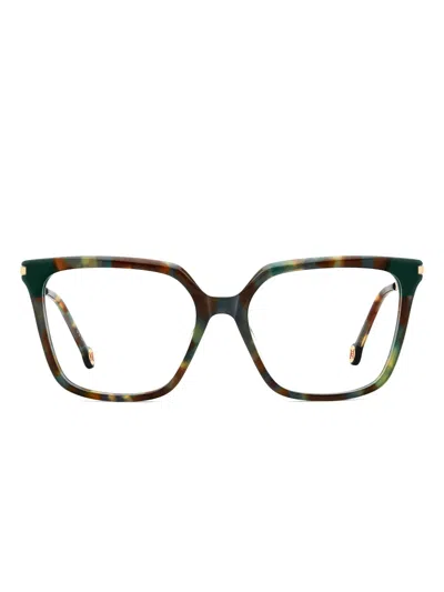 Carolina Herrera Square-frame Patterned Glasses In Green