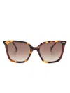 Carolina Herrera Sonnenbrille Mit Eckigem Gestell In Braun
