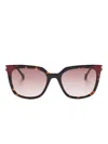 Carolina Herrera Sonnenbrille Mit Eckigem Gestell In Braun