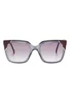 Carolina Herrera Sonnenbrille Mit Eckigem Gestell In Grau