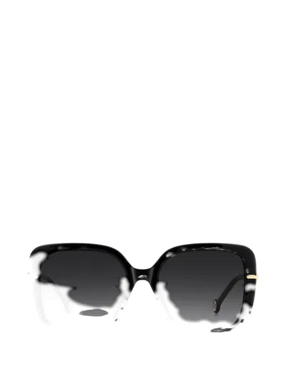 Carolina Herrera Square-frame Sunglasses In Metallic