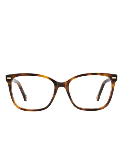 Carolina Herrera Square-frame Tortoiseshell Glasses In Brown