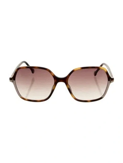 Pre-owned Carolina Herrera Square Gradient Sunglasses In Brown