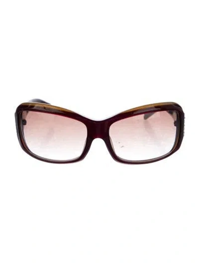 Pre-owned Carolina Herrera Square Gradient Sunglasses In Burgundy