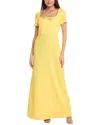 Carolina Herrera Square Neck Gown In Yellow