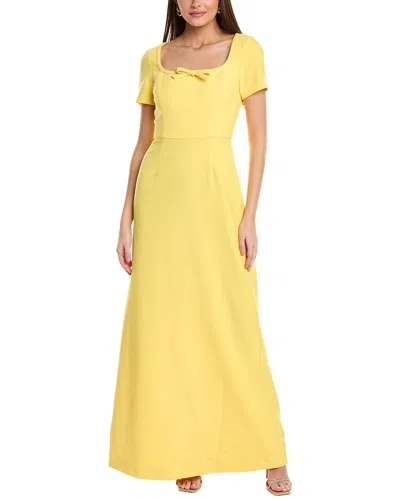 Carolina Herrera Square Neck Gown In Yellow