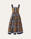 Carolina Herrera Cotton Faille Midi Dress In Multi