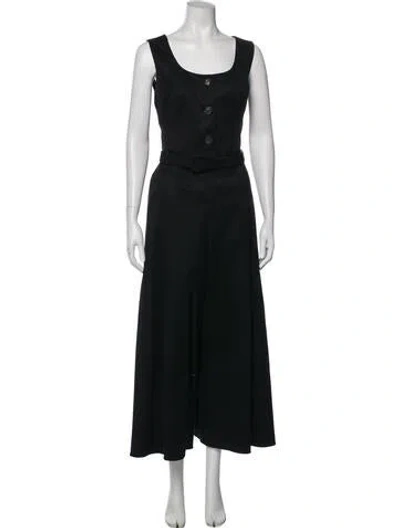 Pre-owned Carolina Herrera Square Neckline Jumpsuit In Black