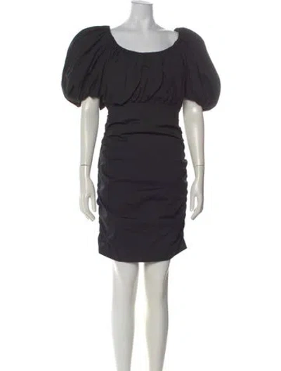 Pre-owned Carolina Herrera Square Neckline Mini Dress In Black