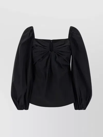 CAROLINA HERRERA SQUARE NECKLINE TOP PUFF SLEEVES