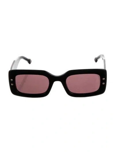 Pre-owned Carolina Herrera Square Tinted Sunglasses In Black