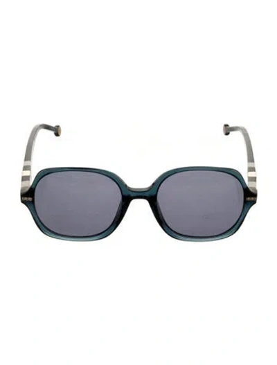 Pre-owned Carolina Herrera Square Tinted Sunglasses In Blue
