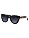 Carolina Herrera Black Havana Metal Sunglasses In Black