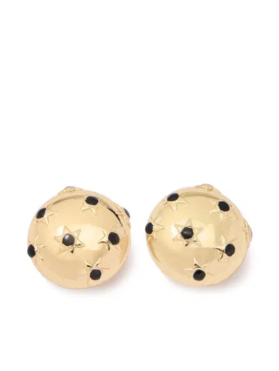 Carolina Herrera Starbust Dome Earrings In Gold