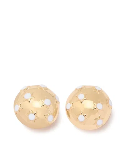 Carolina Herrera Starbust Dome Earrings In Gold