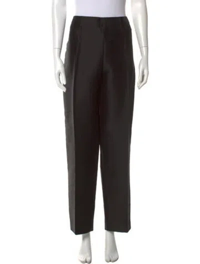 Pre-owned Carolina Herrera Straight Leg Pants In Black