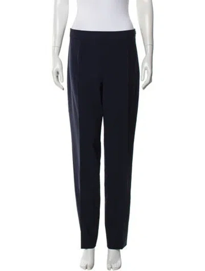 Pre-owned Carolina Herrera Straight Leg Pants In Blue