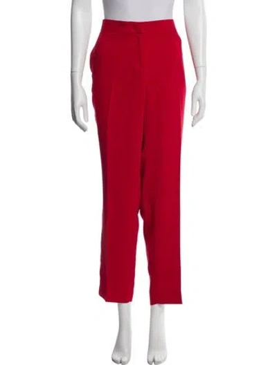 Pre-owned Carolina Herrera Straight Leg Pants In Red