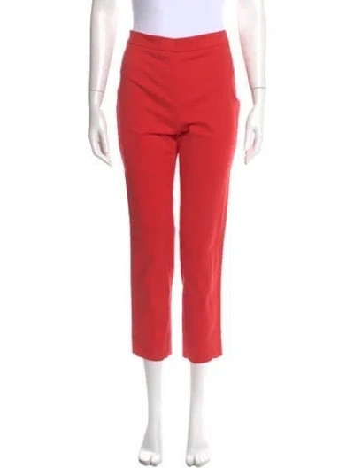 Pre-owned Carolina Herrera Straight Leg Pants In Red