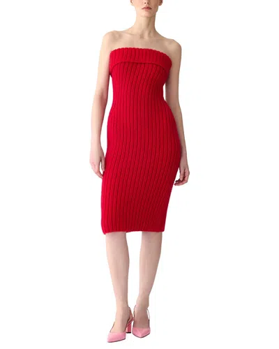 Carolina Herrera Strapless Cashmere Mini Dress In Multi