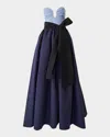 Carolina Herrera Strapless Colorblock Bow Ball Gown