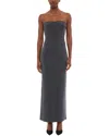 Carolina Herrera Strapless Corset Wool-blend Dress In Gray