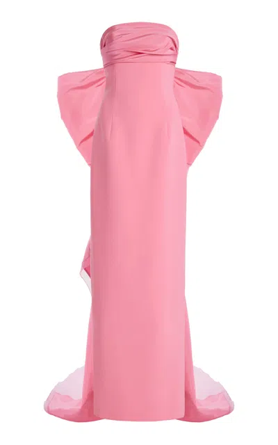 Carolina Herrera Strapless Crepe Column Gown In Pink