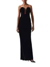 Carolina Herrera Strapless Deep U Ruched Gown In Black In Black