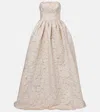 Carolina Herrera Strapless Fil Coupé Gown In Neutral