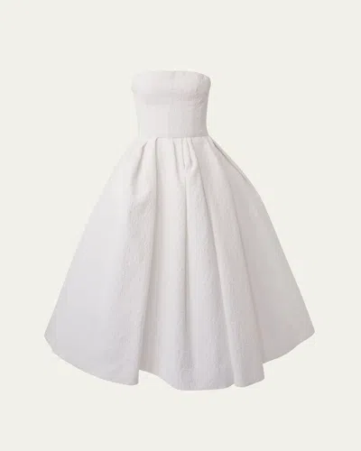 CAROLINA HERRERA STRAPLESS FULL MIDI DRESS