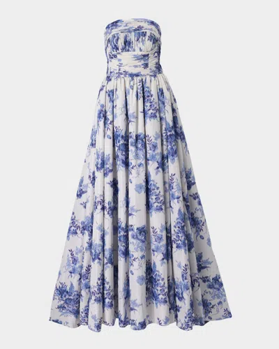 CAROLINA HERRERA STRAPLESS GATHERED BODICE BALL GOWN