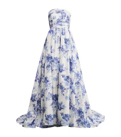 CAROLINA HERRERA STRAPLESS GATHERED-BODICE GOWN