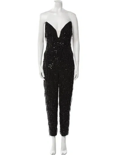 Pre-owned Carolina Herrera Strapless Jumpsuit In Black