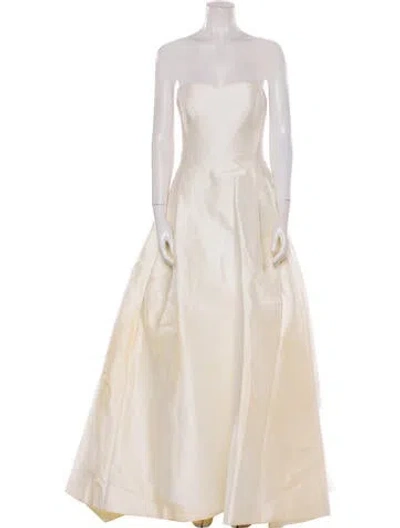 Pre-owned Carolina Herrera Strapless Long Dress In Neutral