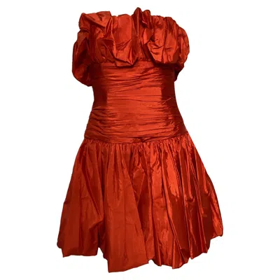Carolina Herrera Strapless Mini Dress In Red Polyamide