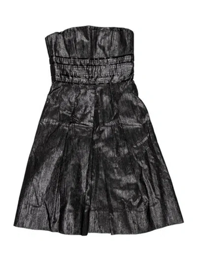 Pre-owned Carolina Herrera Strapless Mini Dress In Multi