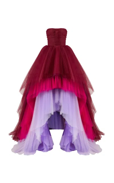 Carolina Herrera Strapless Nylon Tulle Gown In Multi