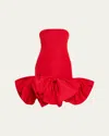 Carolina Herrera Bow-detailed Silk Midi Dress In Herrera Red